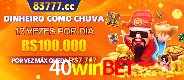 Banner do programa de recompensas Recomende para amigos do 40winbet, detalhando os bônus por convidar amigos, com prêmios que chegam a R$288.888.